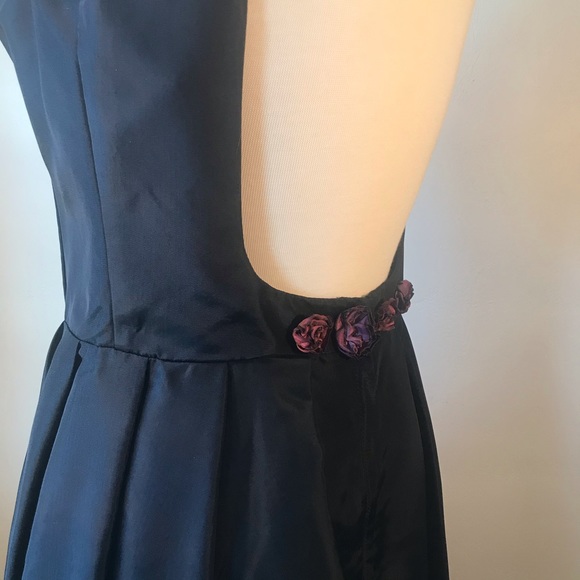 Vintage Gunne Sax Jessica McClintock Backless 80s Dress Goth Black NWT, Rosettes - Picture 6 of 16